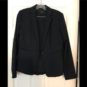 2 piece navy skirt suit